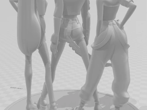 Bonecos 3d style manga anime warrior kpop style caricato 3D Print Model