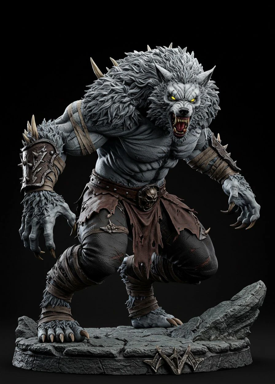 Bonecos 3d style manga anime werewolf lobisomen style caricato 3D Print Model .c4d .max .obj .3ds .fbx .stl .blend 