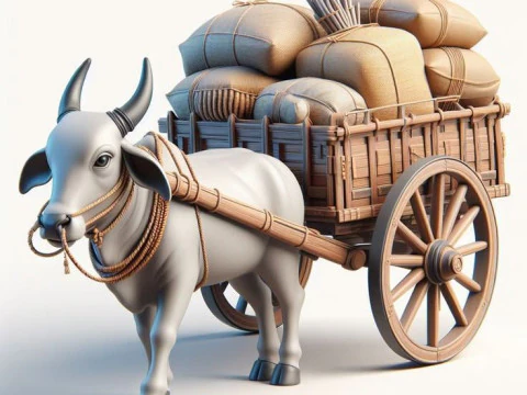 Bonecos 3d style manga anime car boi carro ox cart style caricato 3D Print Model