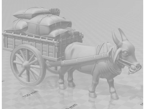 Bonecos 3d style manga anime car boi carro ox cart style caricato 3D Print Model