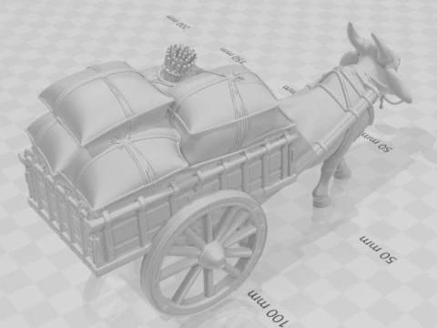 Bonecos 3d style manga anime car boi carro ox cart style caricato 3D Print Model