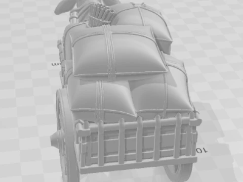 Bonecos 3d style manga anime car boi carro ox cart style caricato 3D Print Model