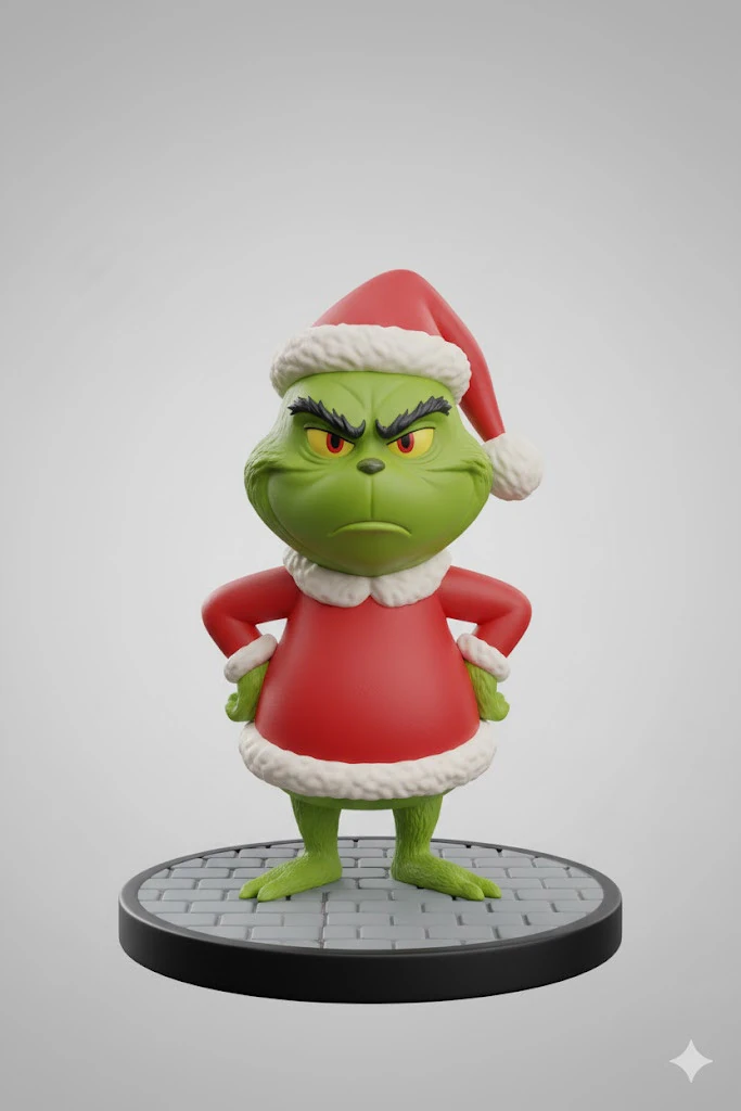 Bonecos 3d style manga anime grinch natal style caricato 3D Print Model .c4d .max .obj .3ds .fbx .stl .blend 