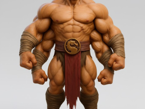 Bonecos estilo 3d manga anime goro mortal kombat estilo caricato Modelo de Impressão 3D