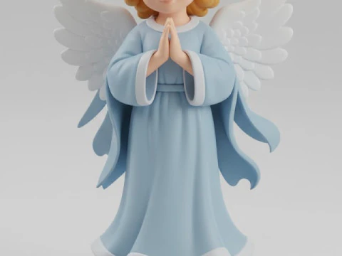 Bonecos estilo 3d manga anime anjo angel estilo caricato Modelo de impresión 3D