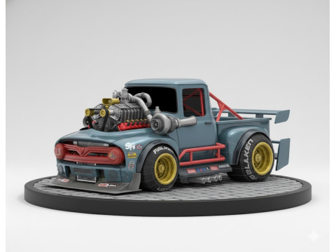 Bonecos 3d stil manga anime araba pikap carro tarzı caricato 3D Baskı Modeli