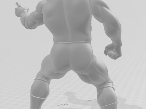Bonecos 3d style manga anime men the rock style caricato 3D Print Model