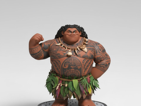 Bonecos estilo 3d mangá anime mahui estilo moana caricato Modelo de Impressão 3D