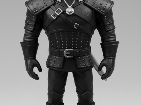 Bonecos estilo 3d mangá anime geralt rivia the witcher estilo caricato Modelo de Impressão 3D