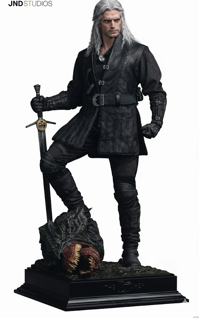 Bonecos 3d style manga anime geralt rivia the wichter style caricato 3D Print Model .c4d .max .obj .3ds .fbx .stl .blend 