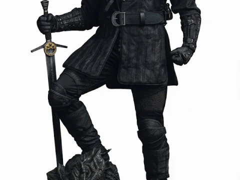 Bonecos 3D manga anime Geralt Rivia, wiedźmiński styl caricato Model do druku 3D