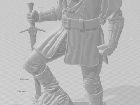 Bonecos 3d style manga anime geralt rivia the wichter style caricato 3D Print Model