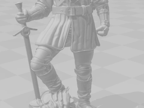 Bonecos 3d style manga anime geralt rivia the wichter style caricato 3D Print Model