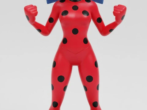 Bonecos 3d style manga anime miraclous ladybug style caricato 3D Print Model