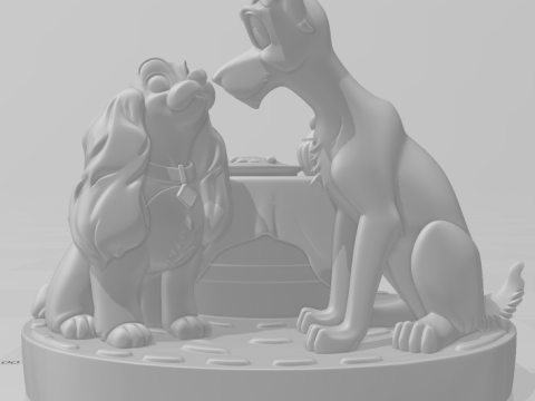 Bonecos 3d 스타일 만화 애니메이션 레이디 e 트램프 dama e vagabundo 스타일 캐리카토 3D 프린트 모델