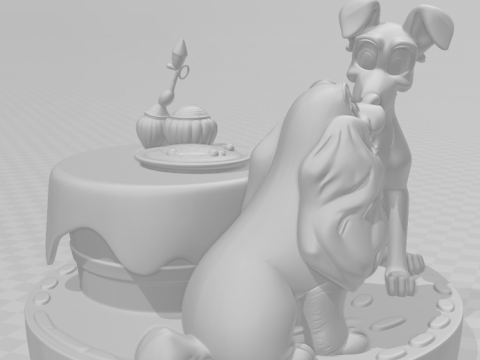 Bonecos 3d 스타일 만화 애니메이션 레이디 e 트램프 dama e vagabundo 스타일 캐리카토 3D 프린트 모델