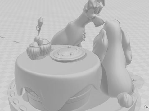 Bonecos 3d 스타일 만화 애니메이션 레이디 e 트램프 dama e vagabundo 스타일 캐리카토 3D 프린트 모델