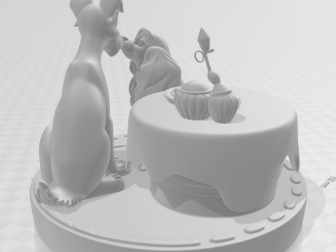 Bonecos 3d 스타일 만화 애니메이션 레이디 e 트램프 dama e vagabundo 스타일 캐리카토 3D 프린트 모델