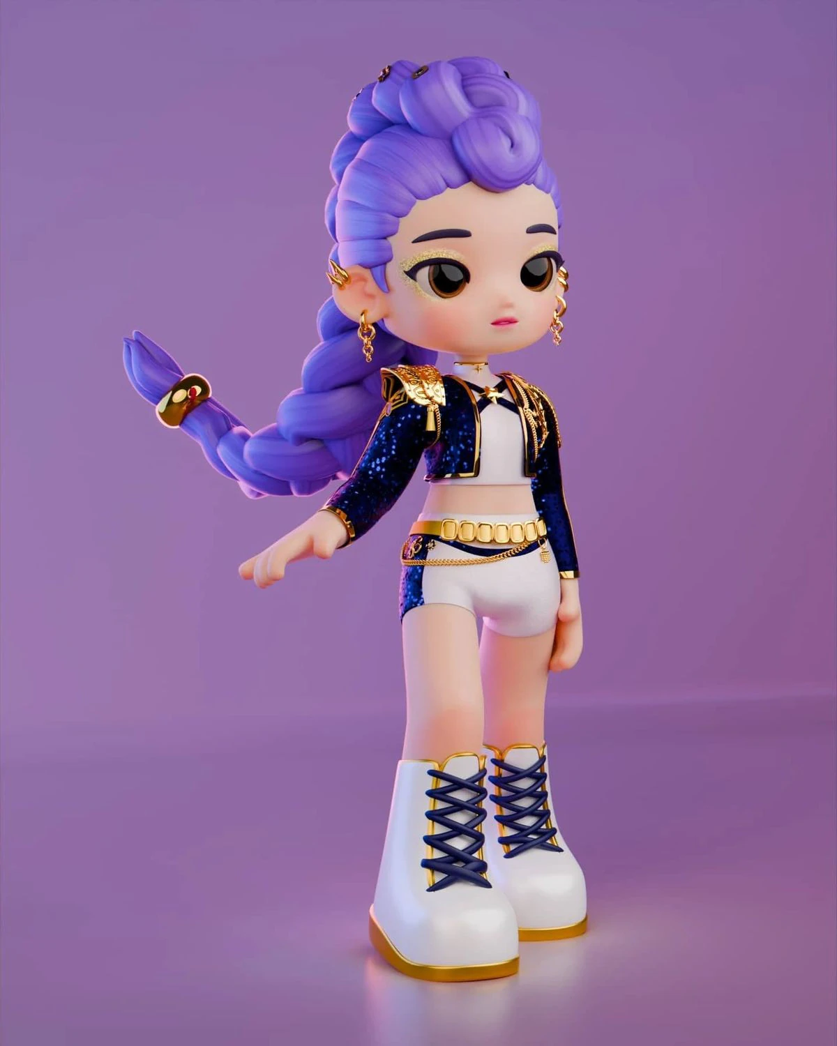 Bonecos 3d style manga anime rumi kpop warrior style caricato 3D Print Model .c4d .max .obj .3ds .fbx .stl .blend 