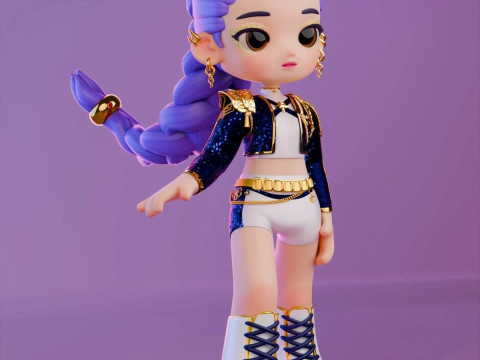 Bonecos 3D 风格漫画动漫鲁米 kpop 战士风格 caricato 3D 打印模型