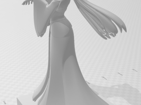 Bonecos estilo 3d mangá anime estilo mulan caricato Modelo de Impressão 3D