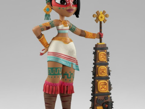 Bonecos estilo 3d mangá anime maya e três guerreiros estilo caricato Modelo de Impressão 3D