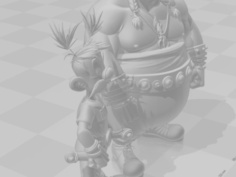 Bonecos 3d tarzı manga anime asterix ve obelix savaşçı tarzı karikatür 3D Baskı Modeli