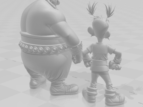 Bonecos 3d tarzı manga anime asterix ve obelix savaşçı tarzı karikatür 3D Baskı Modeli