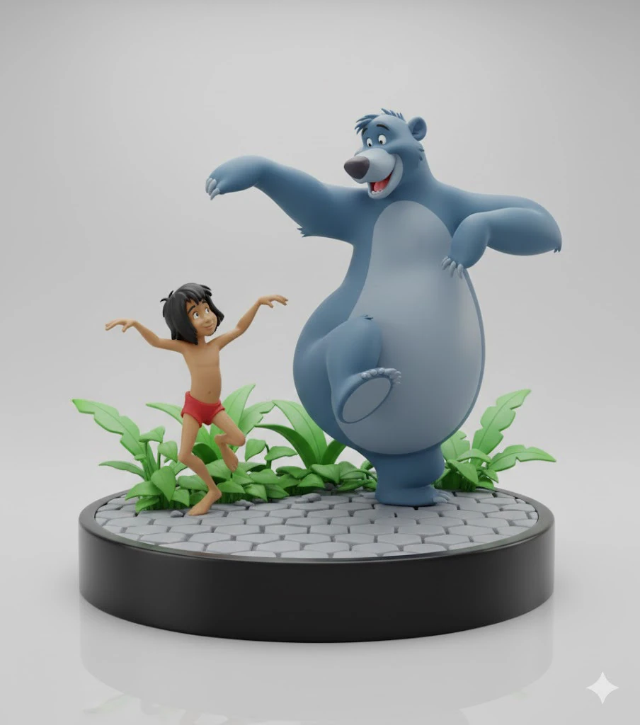 Bonecos 3d style manga anime mogli e balu style caricato 3D Print Model .c4d .max .obj .3ds .fbx .stl .blend 