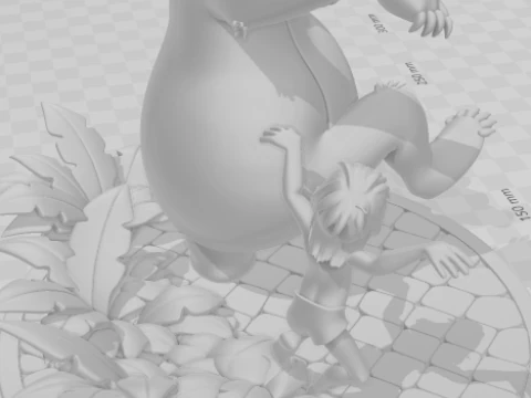 Bonecos 3d style manga anime mogli e balu style caricato 3D Print Model