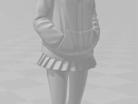 Bonecos 3d style manga anime akane women lolli style caricato 3D Print Model