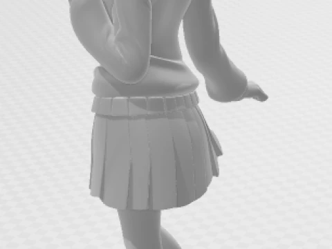 Bonecos 3d style manga anime akane women lolli style caricato 3D Print Model