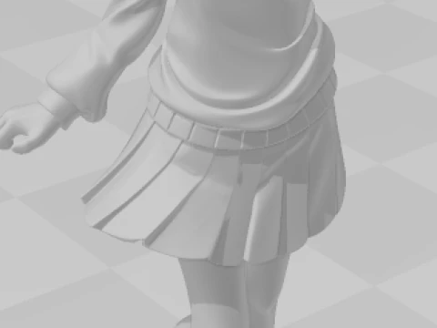 Bonecos 3d style manga anime akane women lolli style caricato 3D Print Model