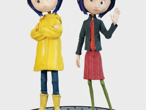 Bonecos estilo 3d mangá anime coraline mulheres estilo lolli caricato Modelo de Impressão 3D