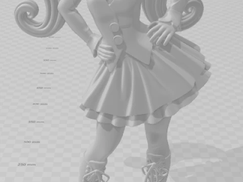 Bonecos 3d style manga anime draculaura monster high women lolli style caricato 3D Print Model