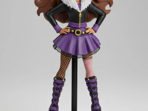 Bonecos 3D styl manga anime Clawdeen Monster High kobiety styl loli caricato Model do druku 3D