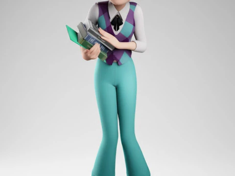 Bonecos 3d style manga anime sabrina miracolous women lolli style caricato 3D Print Model