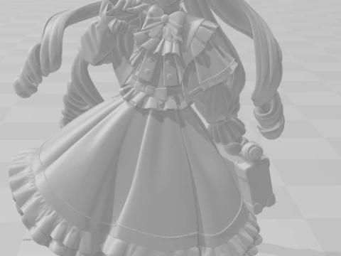 Bonecos 3d style manga anime miku hatsune women lolli style caricato 3D Print Model