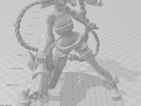 Bonecos 3d style manga anime jinx lol women lolli style caricato 3D Print Model