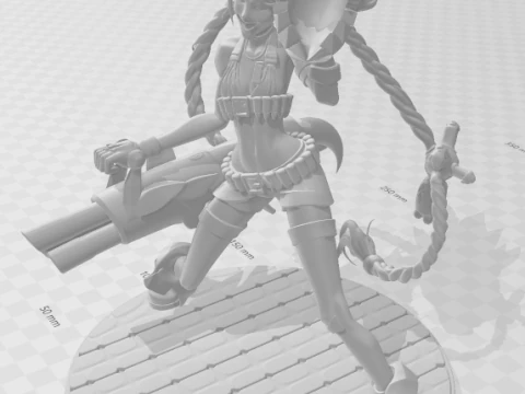 Bonecos 3d style manga anime jinx lol women lolli style caricato 3D Print Model