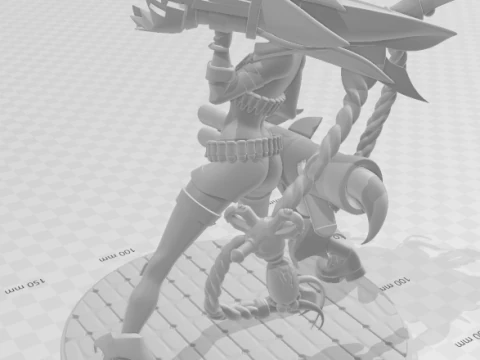 Bonecos 3d style manga anime jinx lol women lolli style caricato 3D Print Model