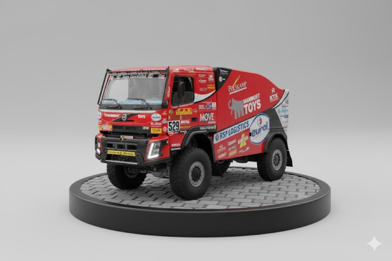 Bonecos 3d style manga anime camion stile dakar caricato Modello di stampa 3D .c4d .max .obj .3ds .fbx .stl .blend 