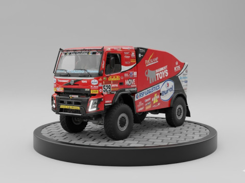 Bonecos 3d style manga anime camion stile dakar caricato Modello di stampa 3D