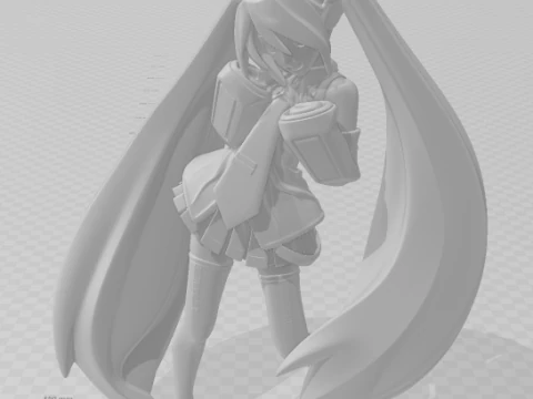 Bonecos 3d style manga anime women hatsune miku lolli style caricato 3D Print Model
