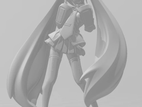 Bonecos 3d style manga anime women hatsune miku lolli style caricato 3D Print Model