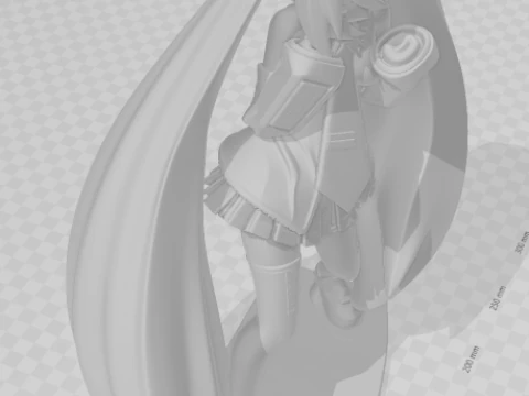 Bonecos 3d style manga anime women hatsune miku lolli style caricato 3D Print Model