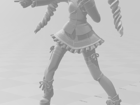 Bonecos 3d styl manga anime kobiety hatsune miku lolli styl caricato Model do druku 3D