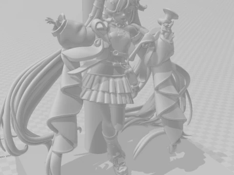 Bonecos 3d style manga anime women hatsune miku lolli style caricato 3D Print Model