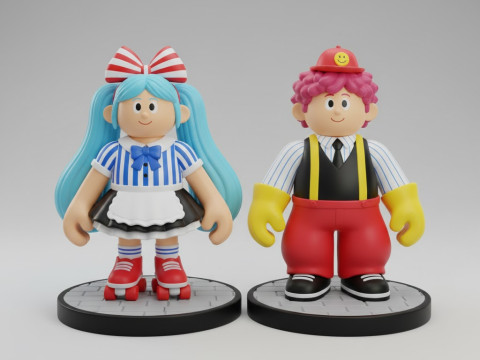 Bonecos 3d 스타일 만화 애니메이션 여성 하츠네 미쿠와 테토 롤리 스타일 카리카토 3D 프린트 모델