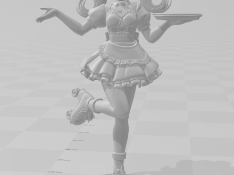 Bonecos 3d стиль манга аніме жінки хацуне міку лоллі стиль карикато 3D Принт Модель